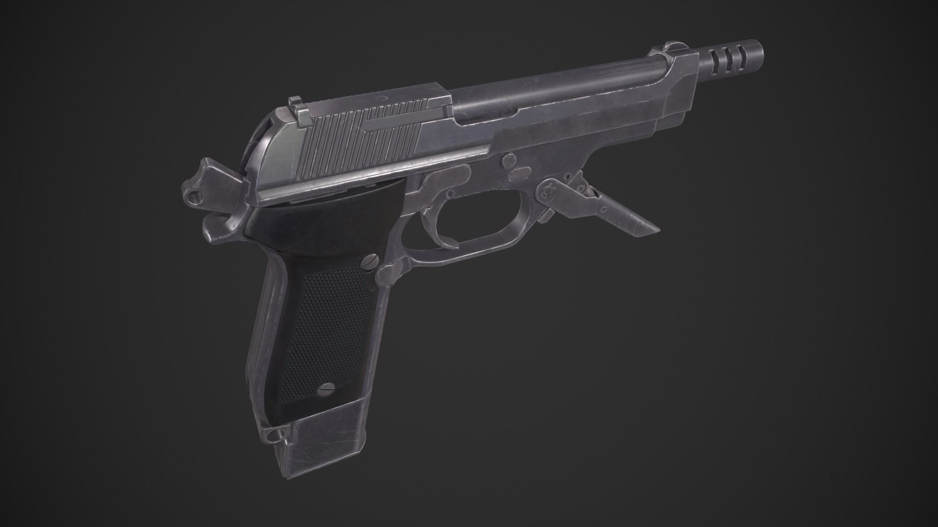Beretta 93R Low-poly 3D model_5