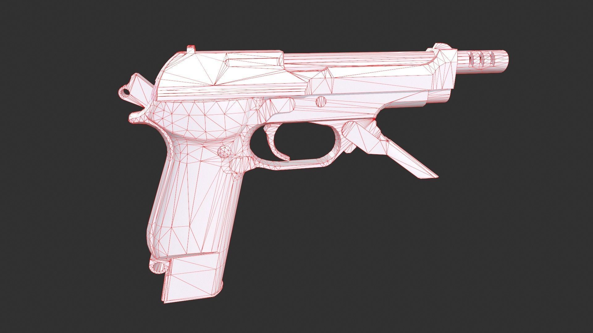 Beretta 93R Low-poly 3D model_2