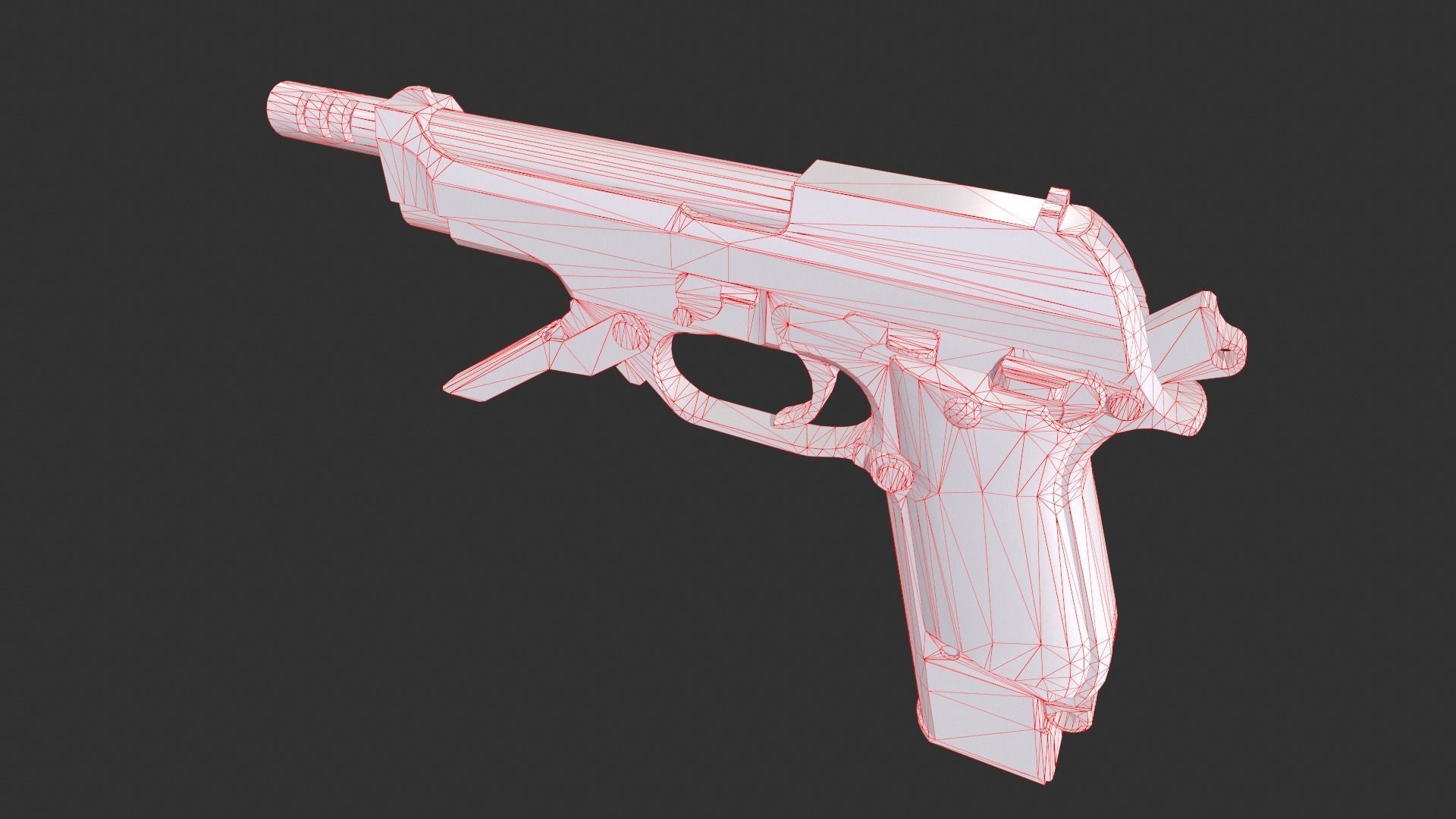 Beretta 93R Low-poly 3D model_8