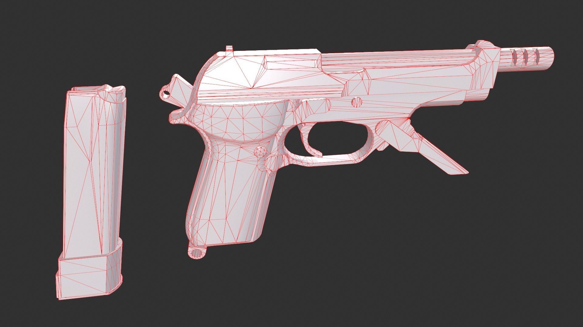 Beretta 93R Low-poly 3D model_12