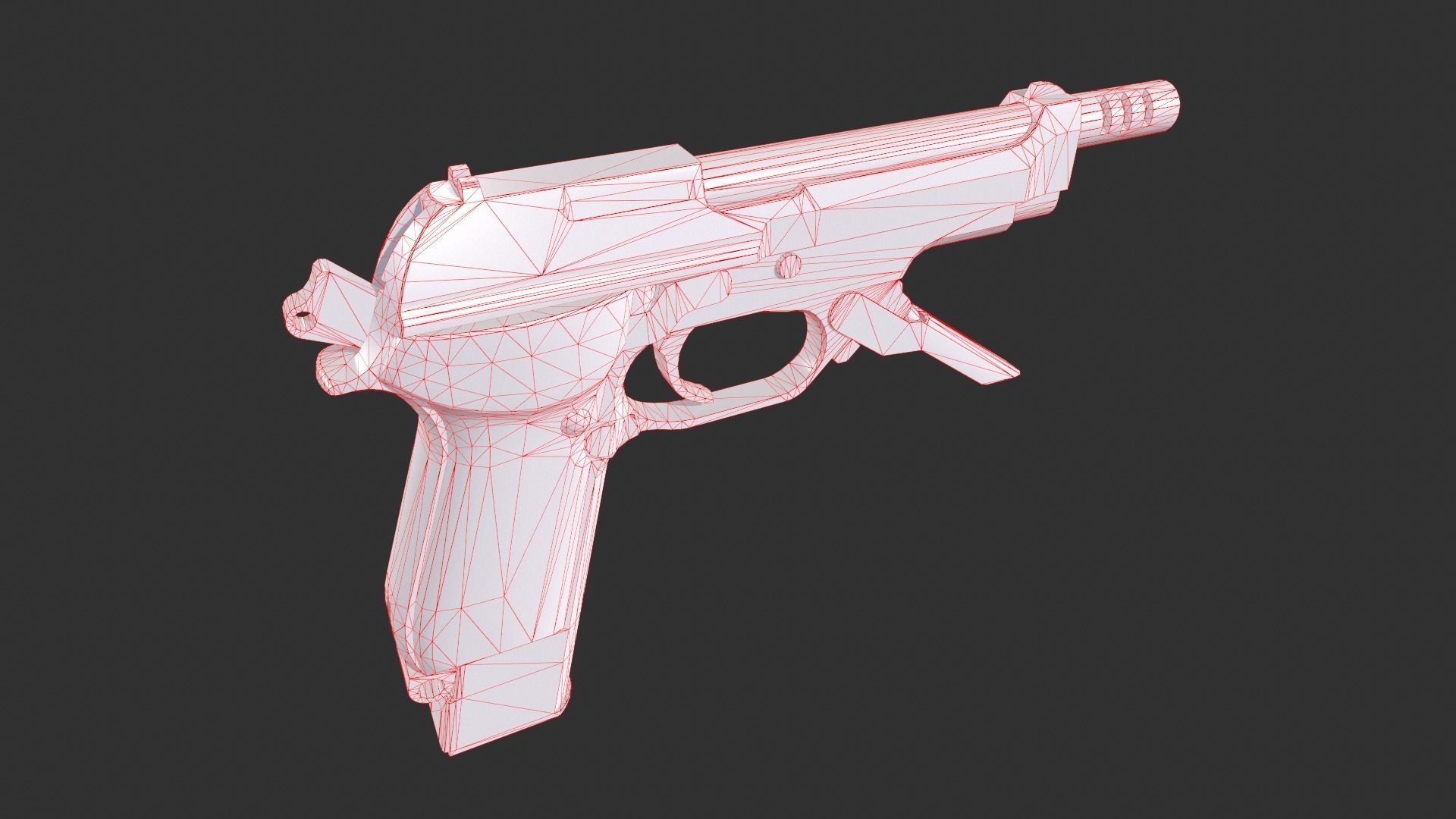Beretta 93R Low-poly 3D model_6