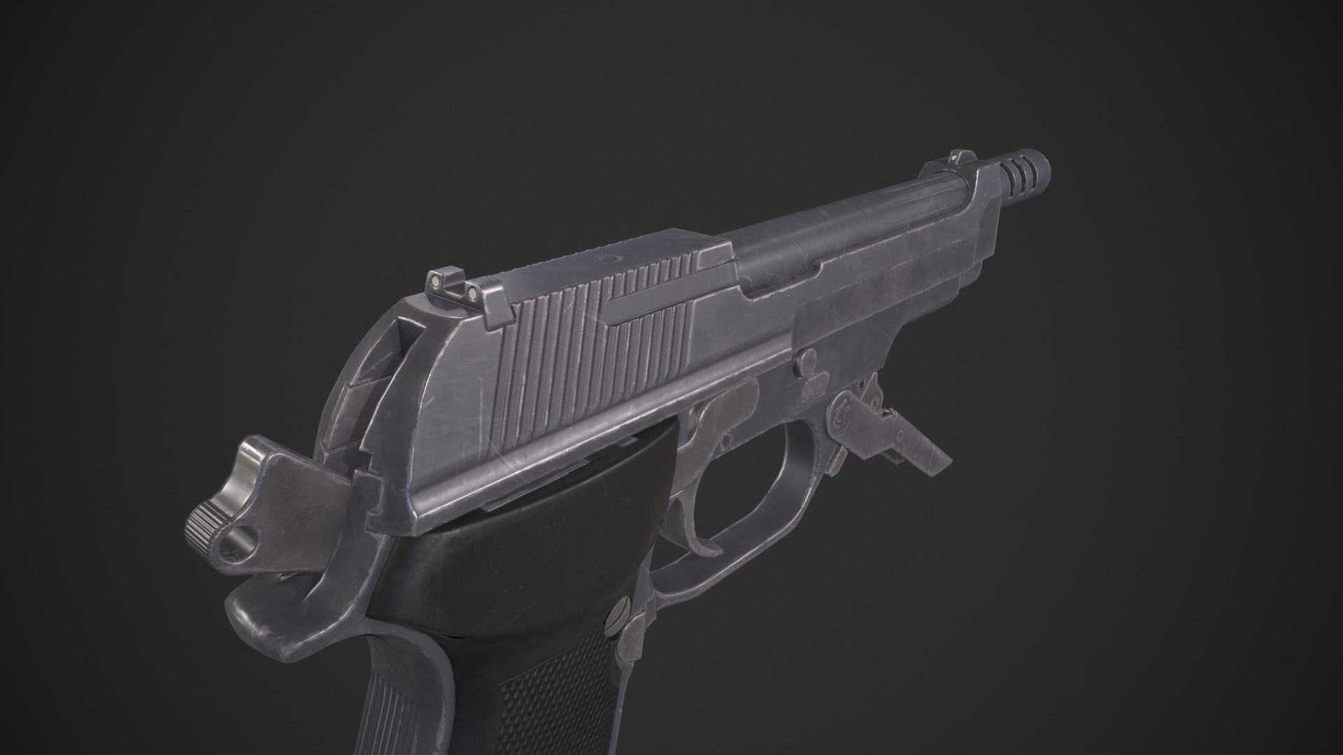Beretta 93R Low-poly 3D model_9
