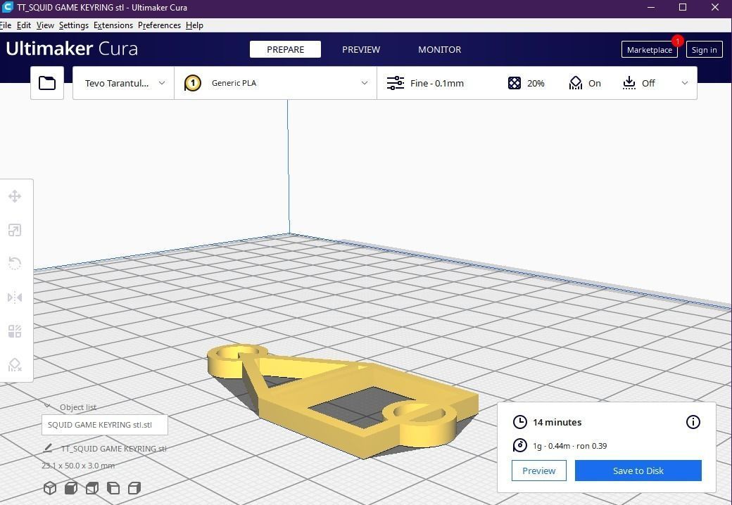 key chain squid game  3D print model_12