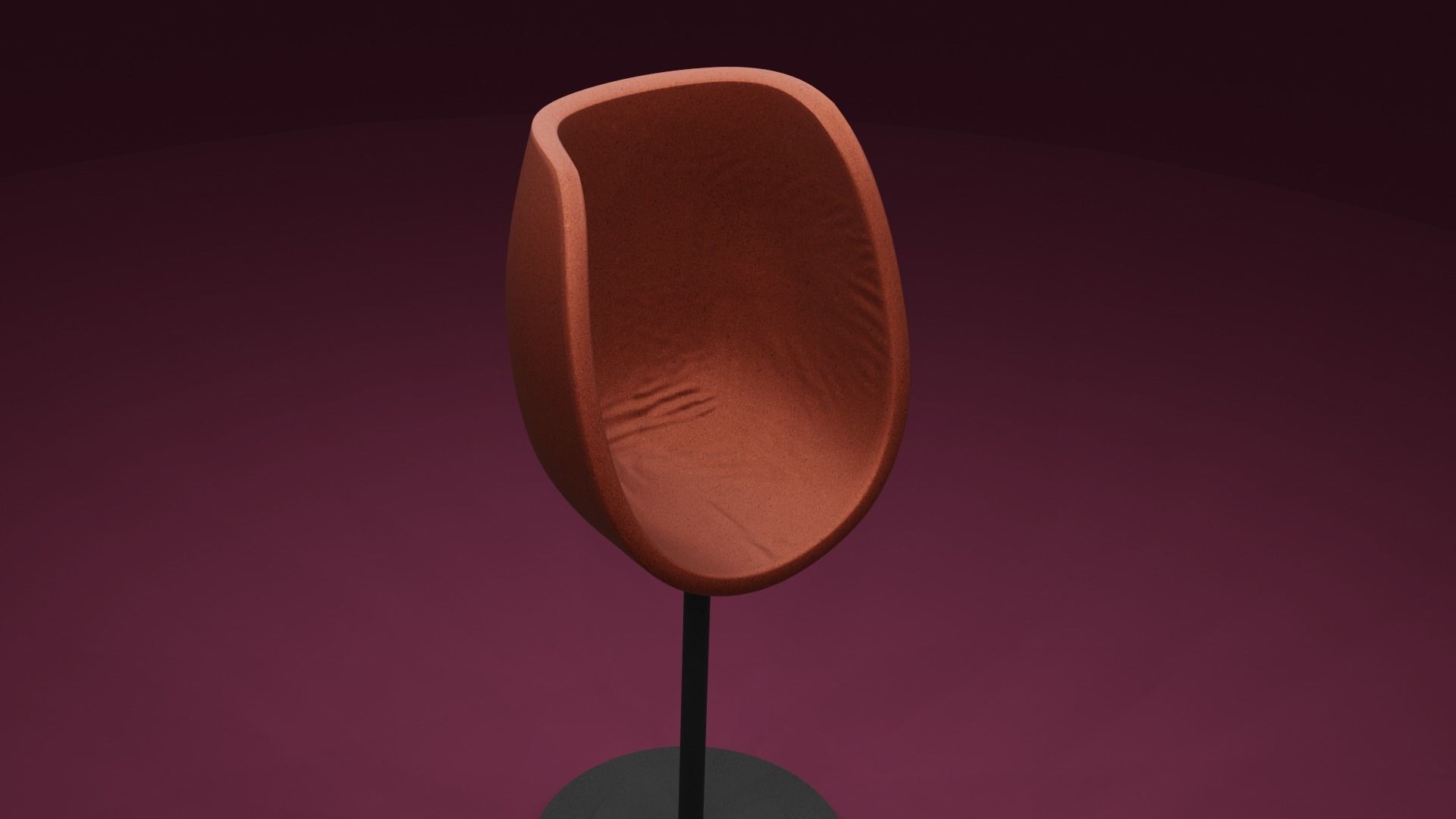 Cushion orange chair Low-poly 3D model_3