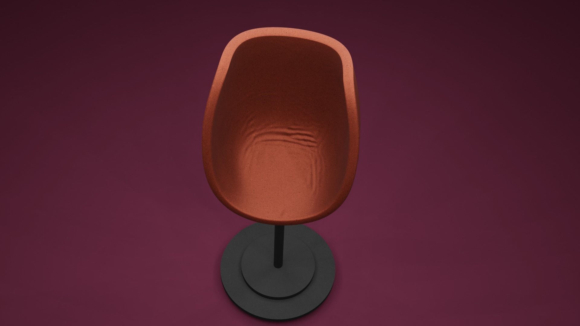 Cushion orange chair Low-poly 3D model_7