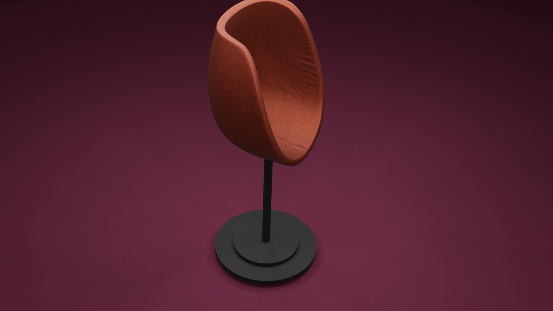 Cushion orange chair Low-poly 3D model_1