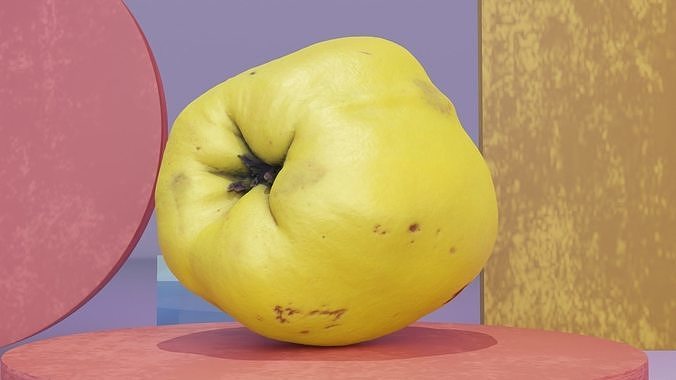 Quince fruit 06 high-poly 3D model 3