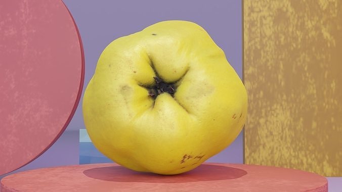 Quince fruit 06 high-poly 3D model 2