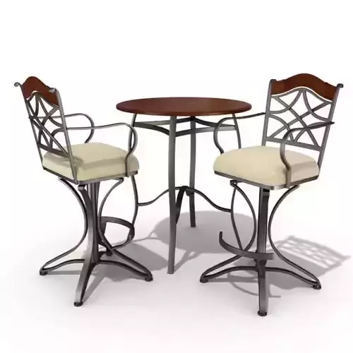 Modern Table And Chair Set 3D model