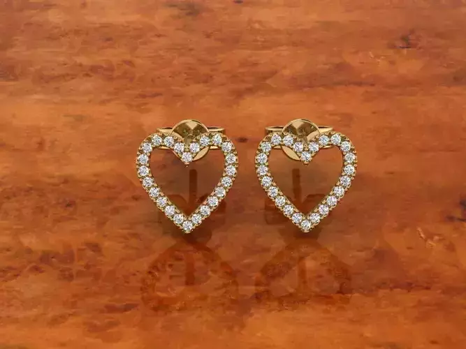 Diamond Heart Earring 3D print model