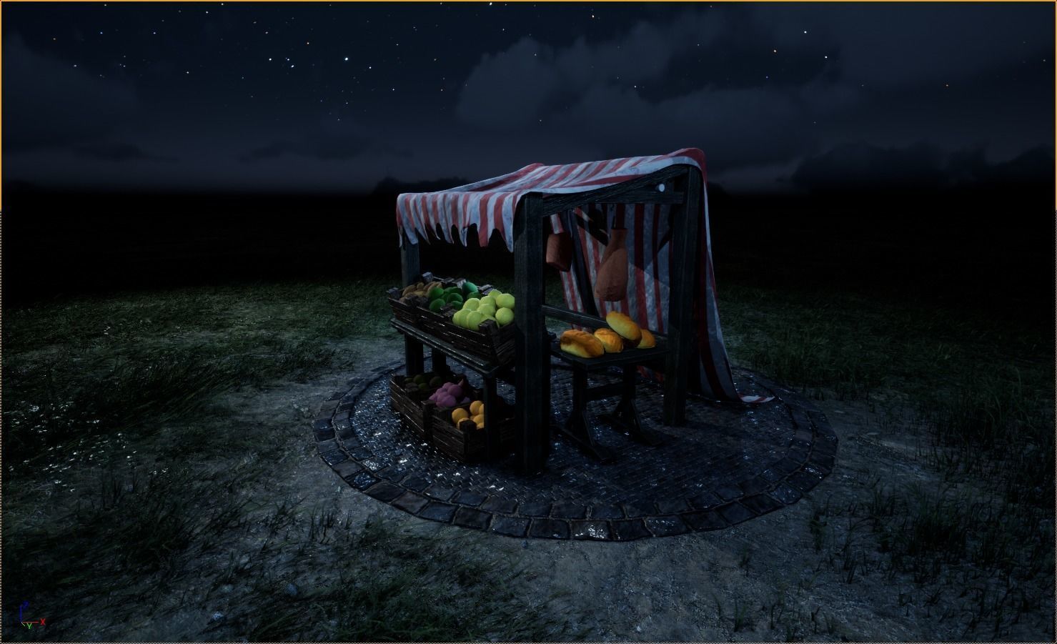 Medieval Market Stall Model 3D Tudor  Blender  UE5 Low-poly 3D model_3