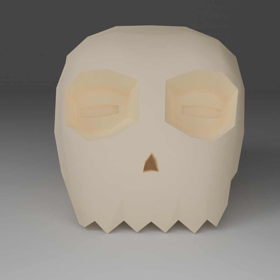 Low poly stylised skull Free low-poly 3D model_2