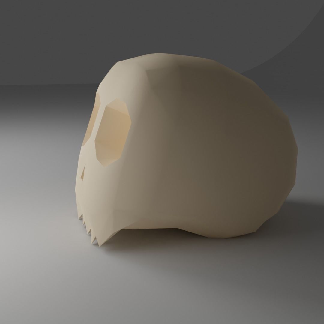Low poly stylised skull Free low-poly 3D model_1