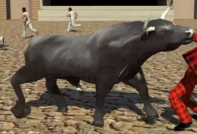 Bull 3D bullfighter fighting Free 3D model