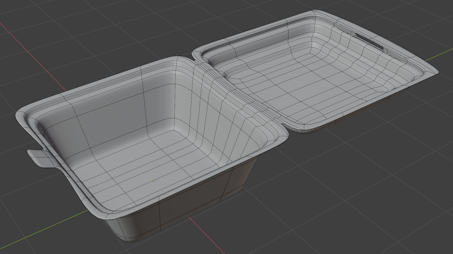 Foam food container with armature 3D model_2