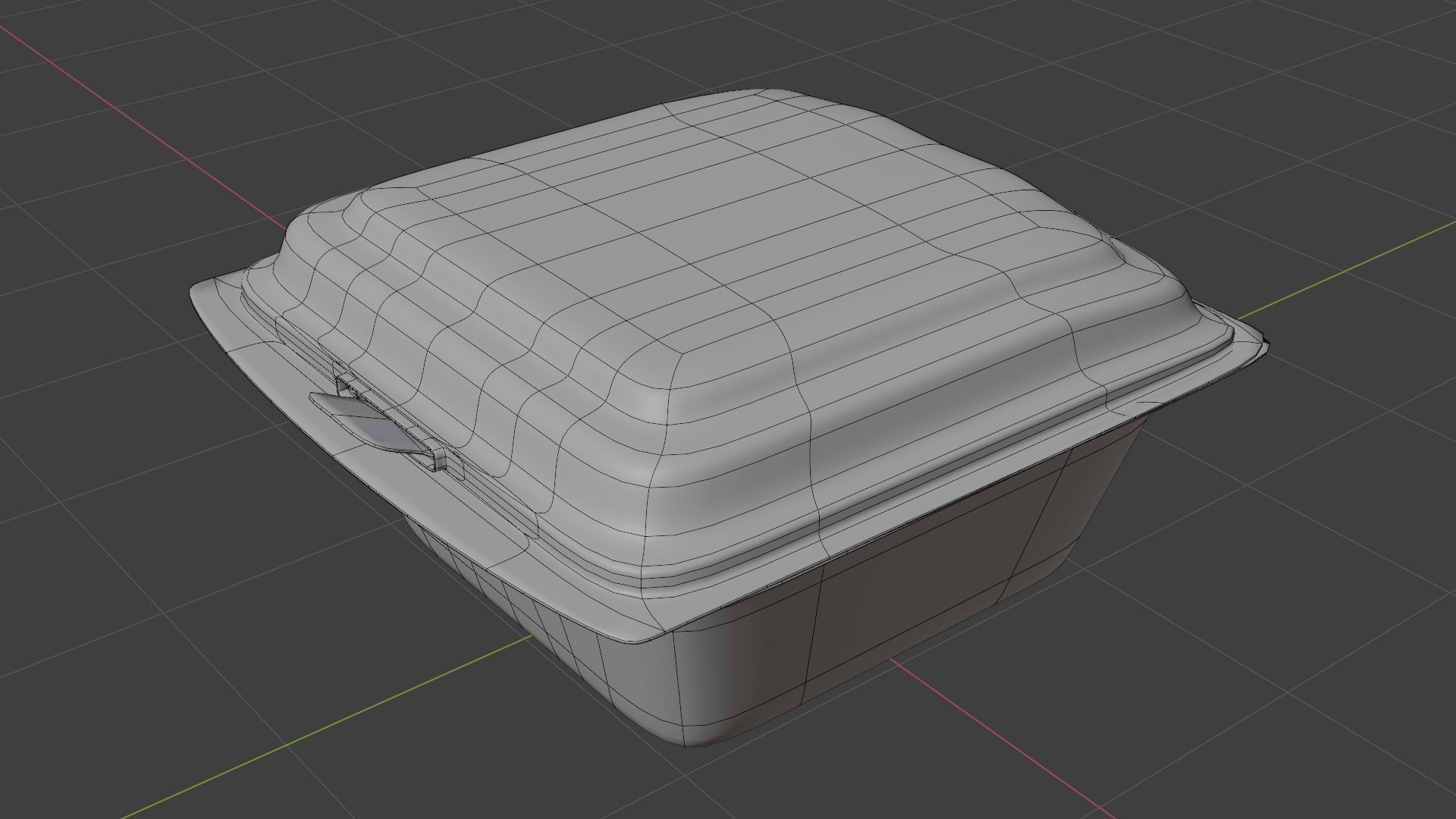 Foam food container with armature 3D model_7