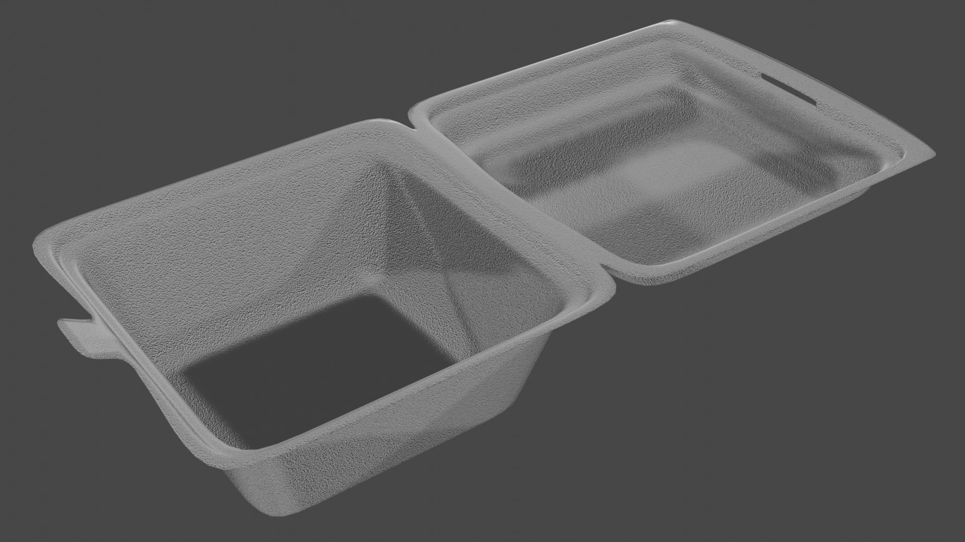 Foam food container with armature 3D model_1