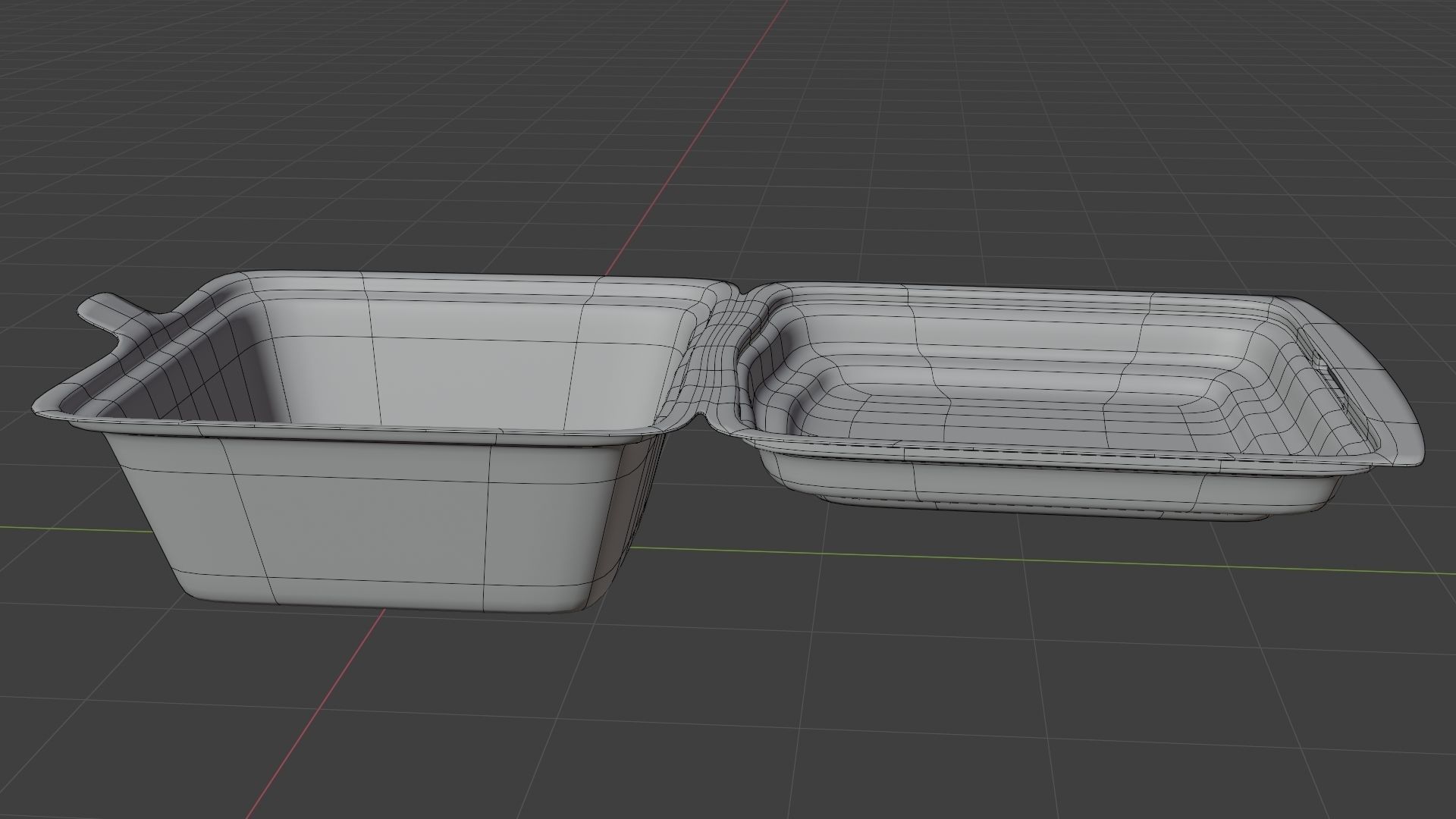 Foam food container with armature 3D model_4