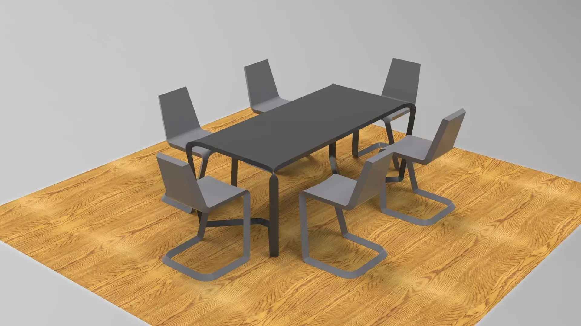 Continuity Desk and Chair 3d model 3D model_0