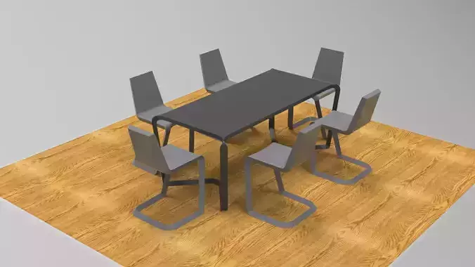 Continuity Desk and Chair 3d model