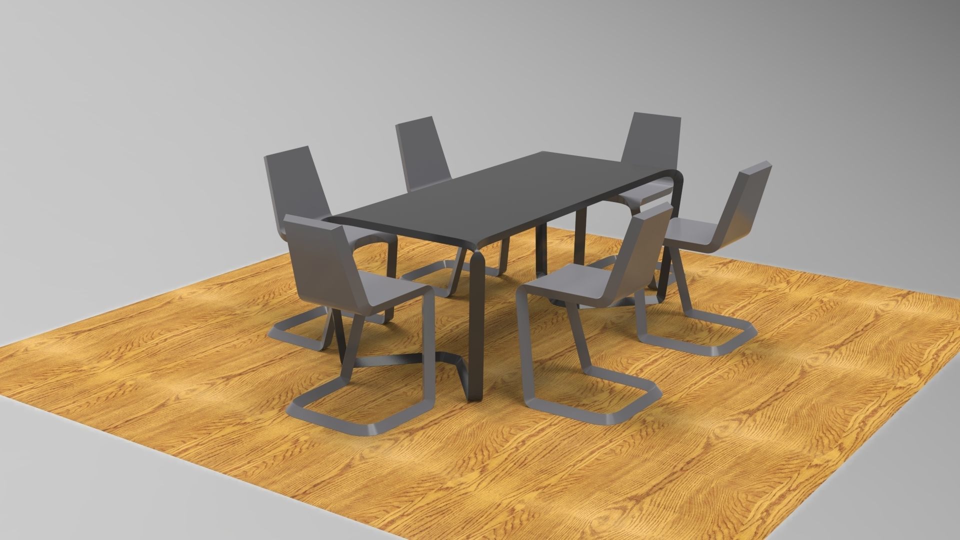 Continuity Desk and Chair 3d model 3D model_1