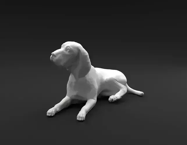 Beagle laying down intended for 3D printing FREE model Free 3D print model