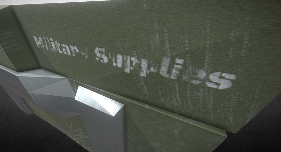 Chest and crate Low-poly 3D model_6