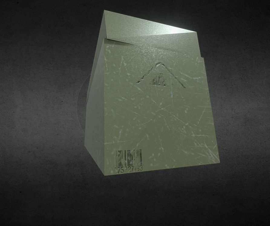 Chest and crate Low-poly 3D model_3