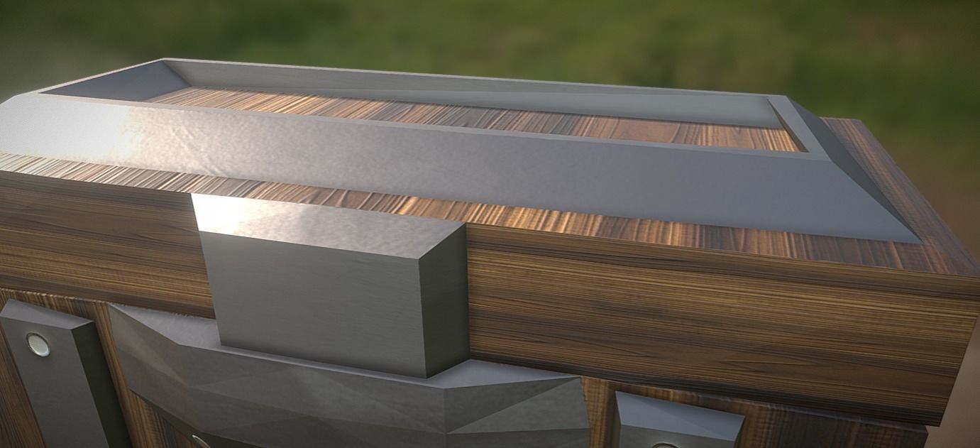 Chest and crate Low-poly 3D model_9