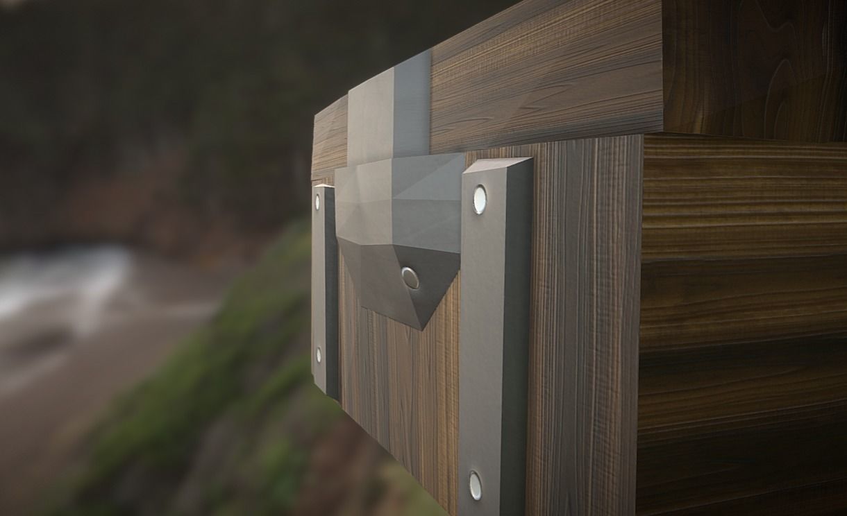 Chest and crate Low-poly 3D model_10