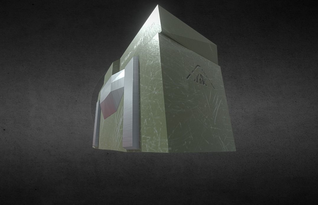 Chest and crate Low-poly 3D model_4