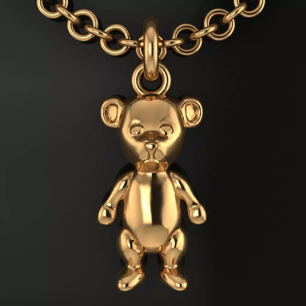 Teddy Bear Pendant Charm 3D print model