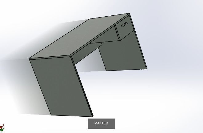 WALID computer desk with drawer on side 3D Model Collection_2