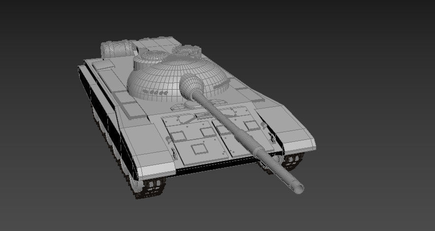 T-72 tank Low-poly 3D model_1