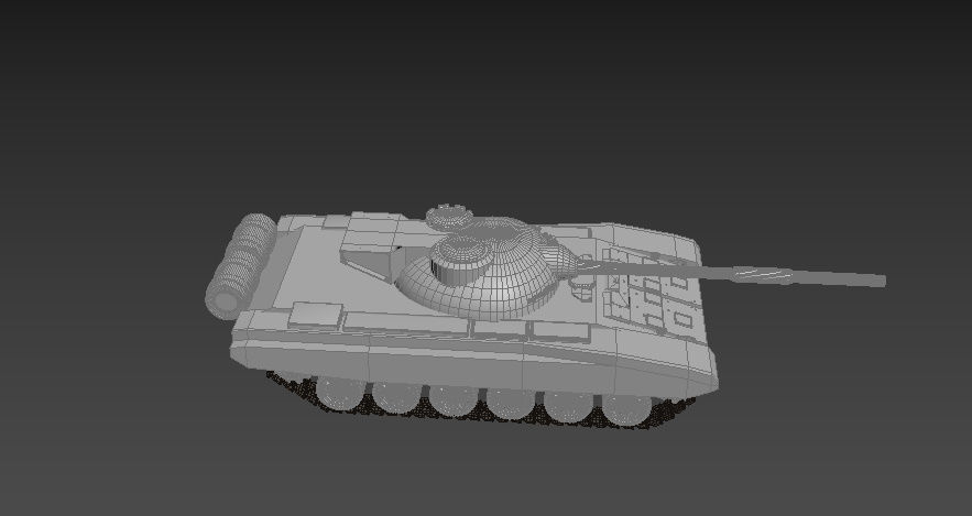 T-72 tank Low-poly 3D model_2
