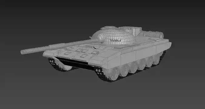 T-72 tank Low-poly 3D model