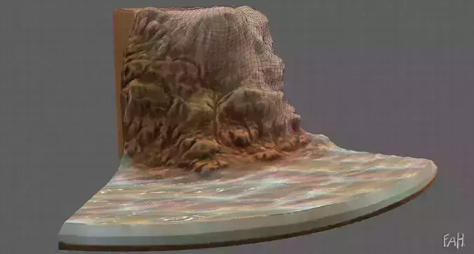 Cliff lowpoly V05 Low-poly 3D model