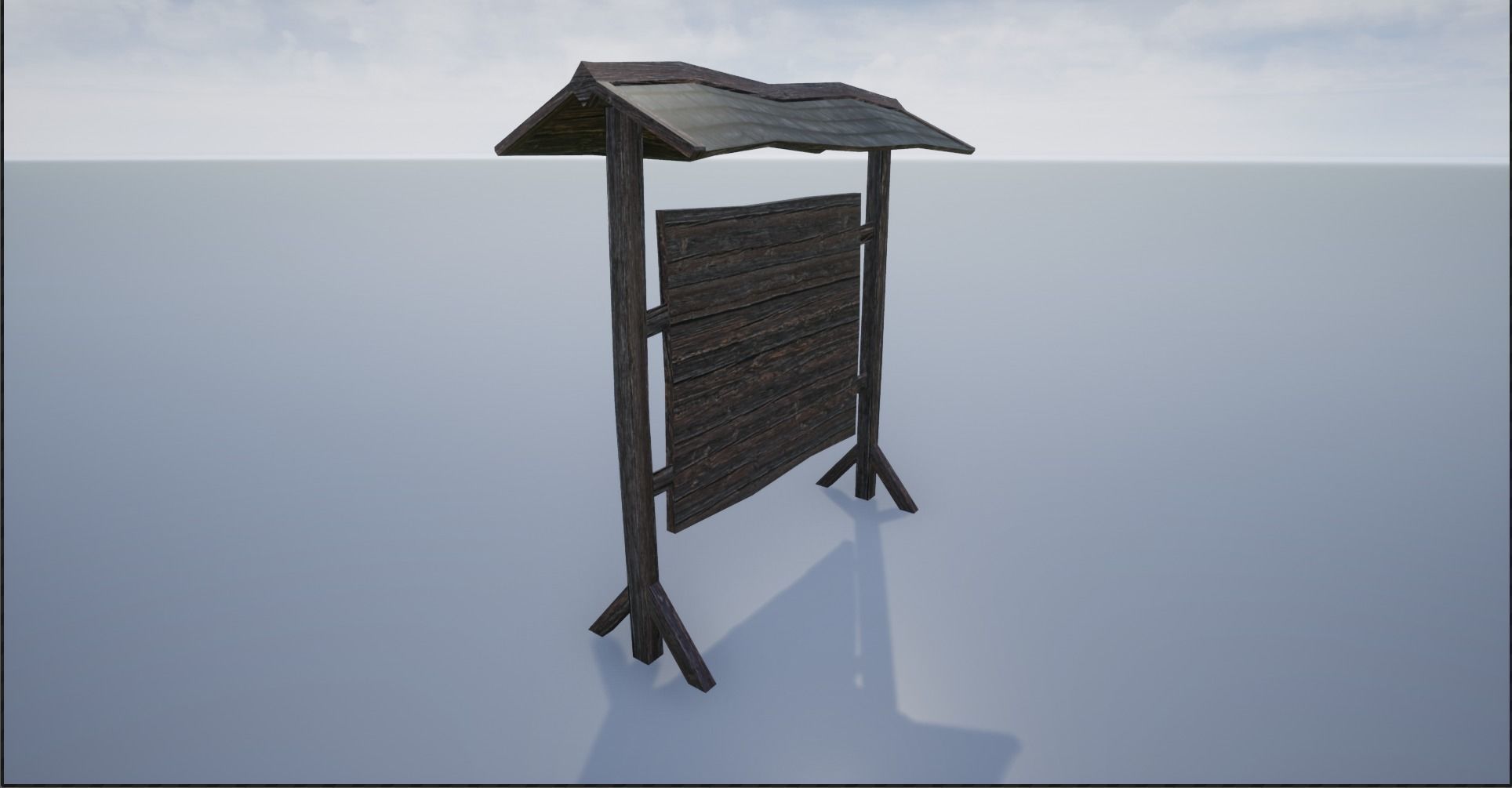 Wooden Notice Post - Notice Boards Low-poly 3D model_10