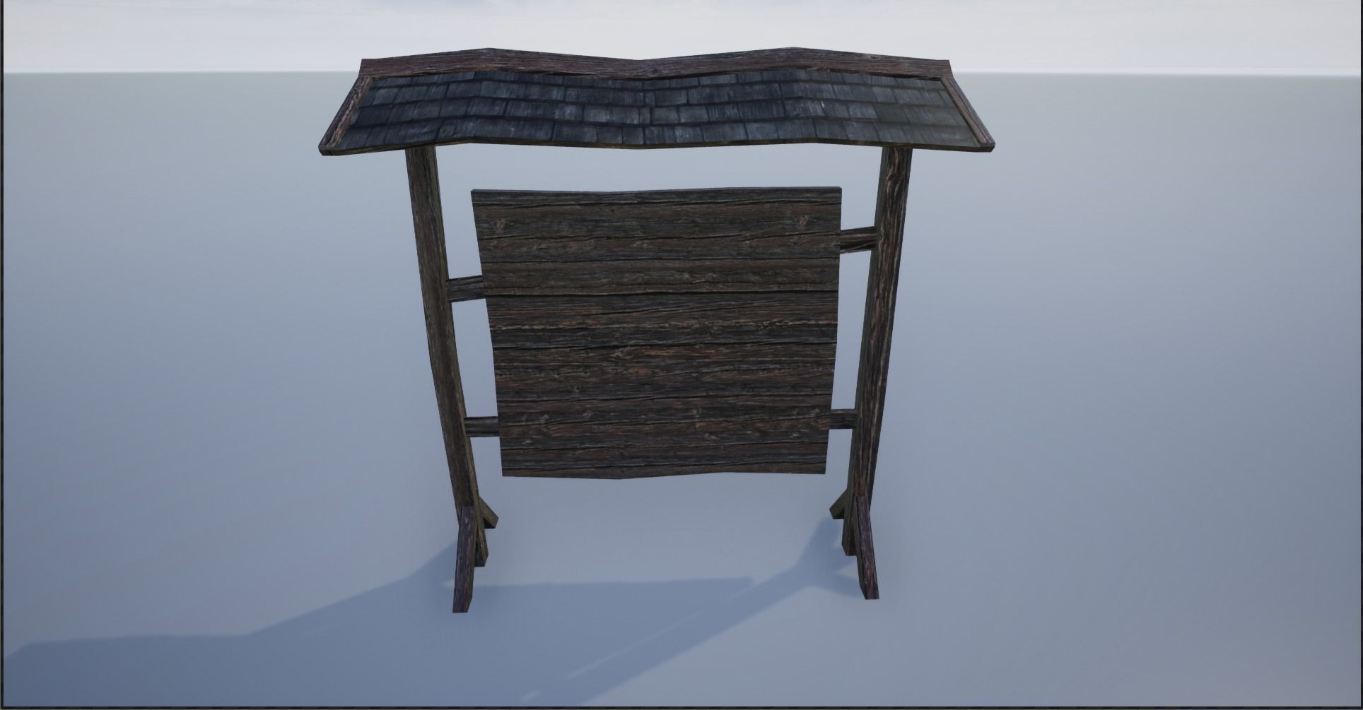 Wooden Notice Post - Notice Boards Low-poly 3D model_11