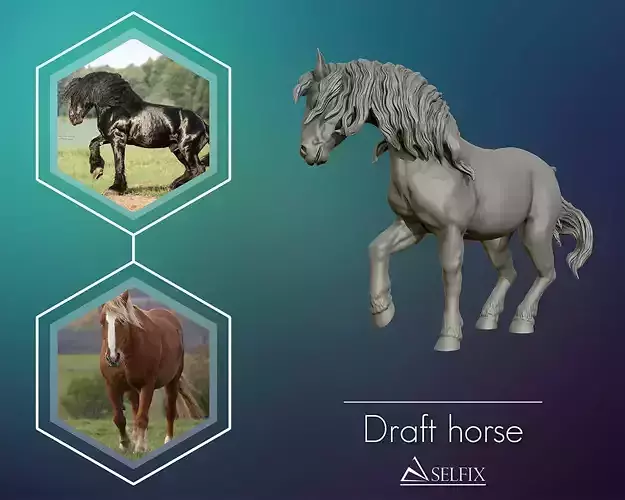 Draft horse  model 3D print model