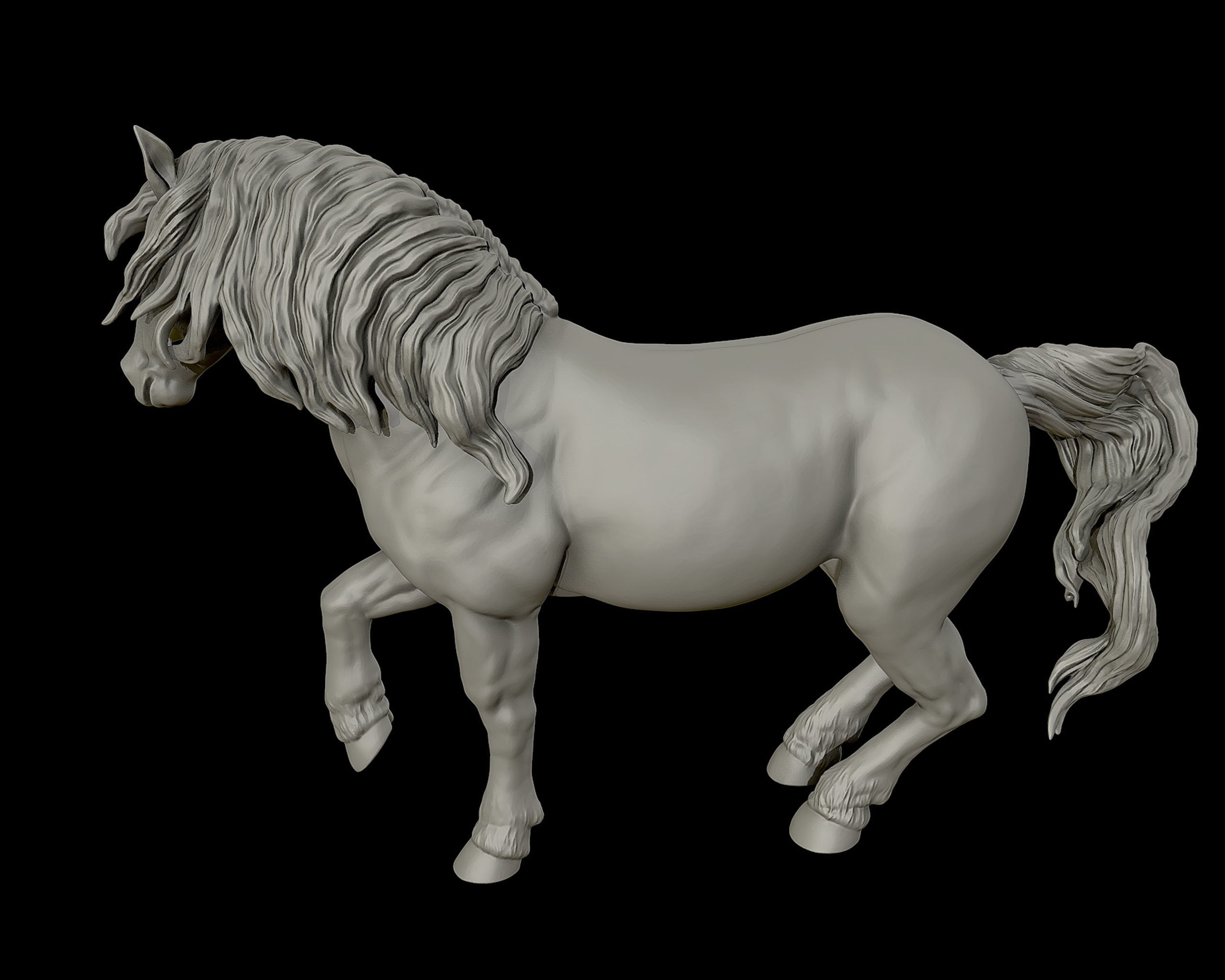 Draft horse  model 3D print model_7