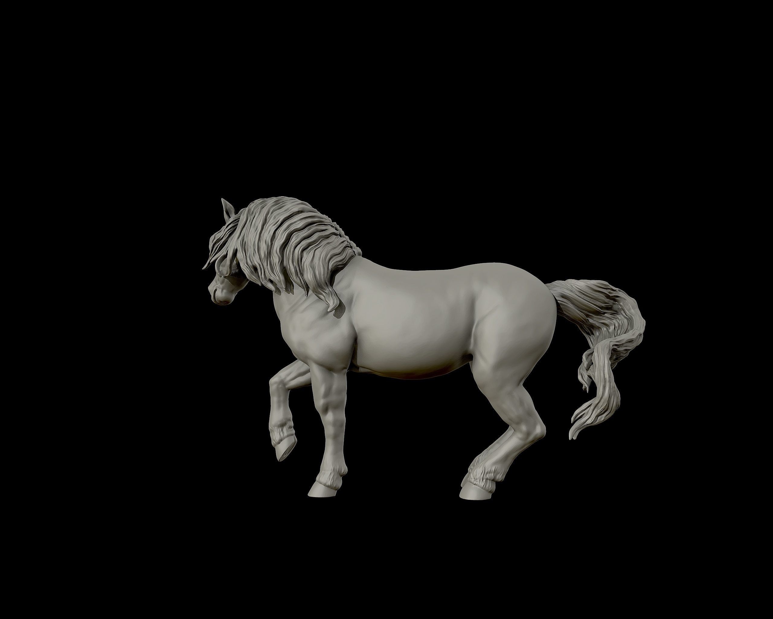 Draft horse  model 3D print model_14