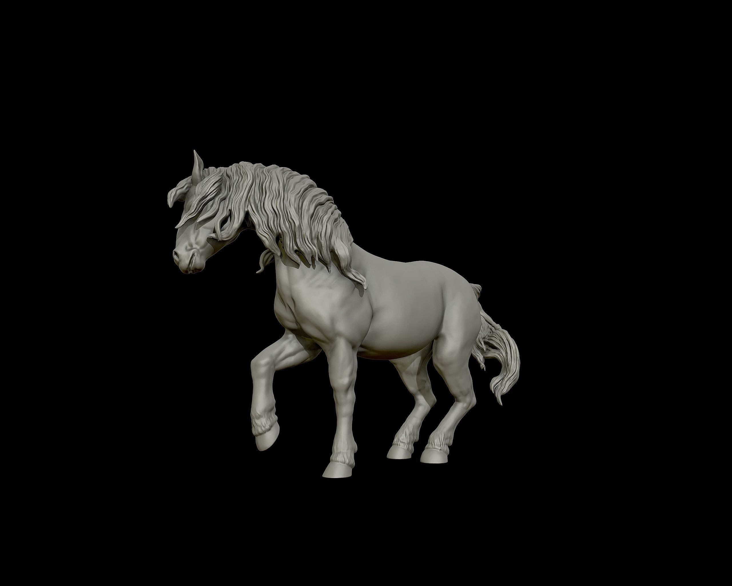 Draft horse  model 3D print model_12