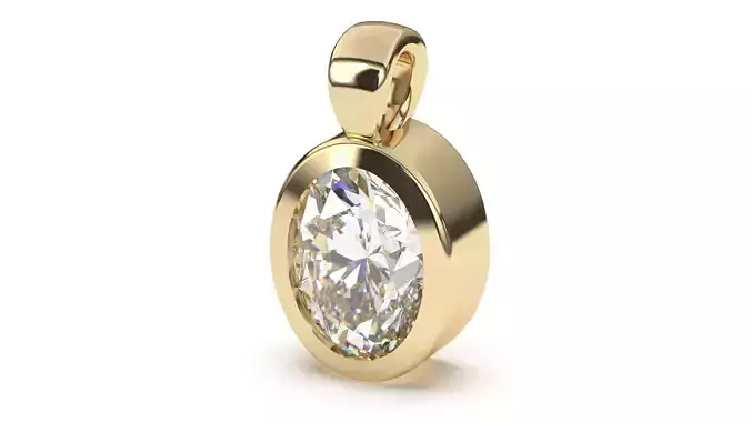 Classic Oval Diamond Pendant