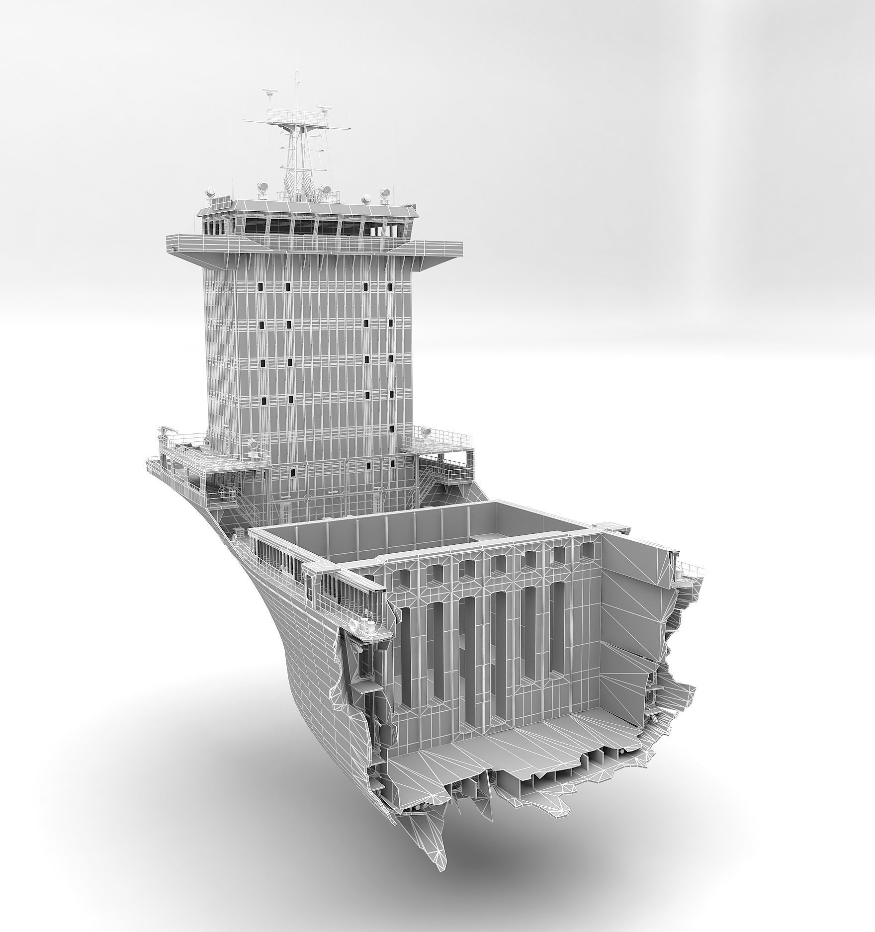 Burned and destroyed ship 3D model_19