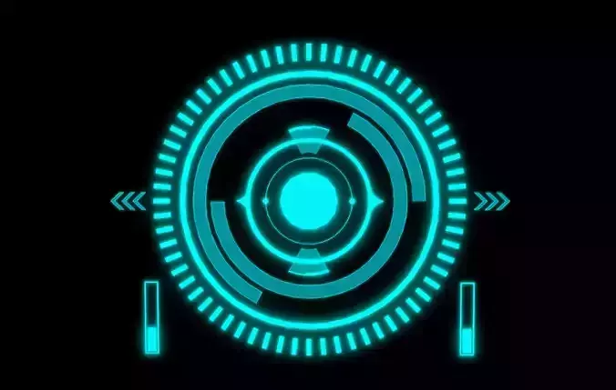 Sci-fi HUD Screen Animated Low-poly 3D model