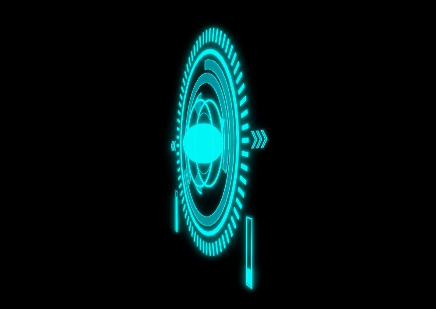 Sci-fi HUD Screen Animated Low-poly 3D model_5