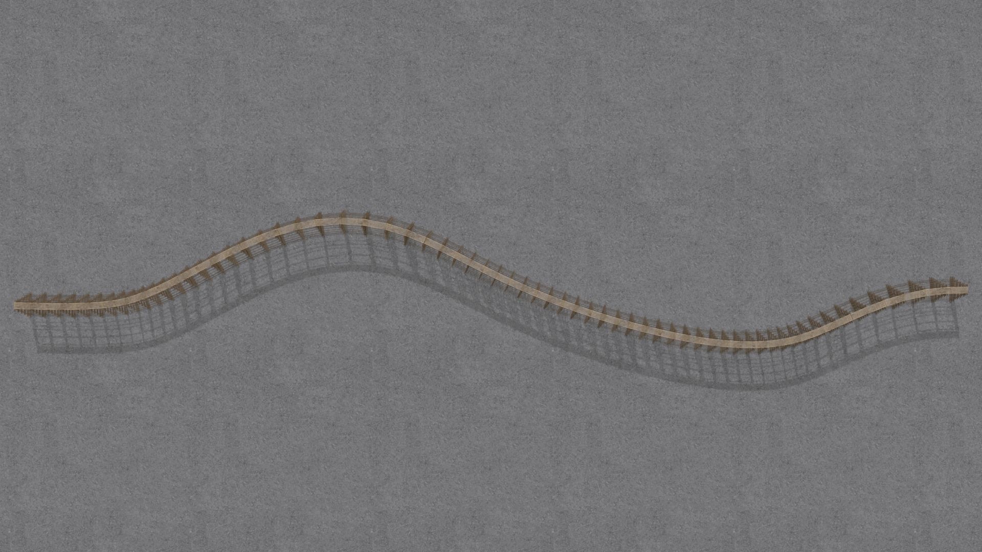 Wooden trestle bridge Low-poly 3D model_16