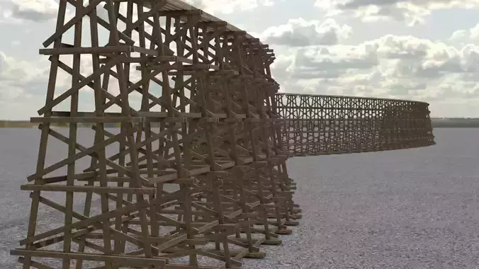 Wooden trestle bridge