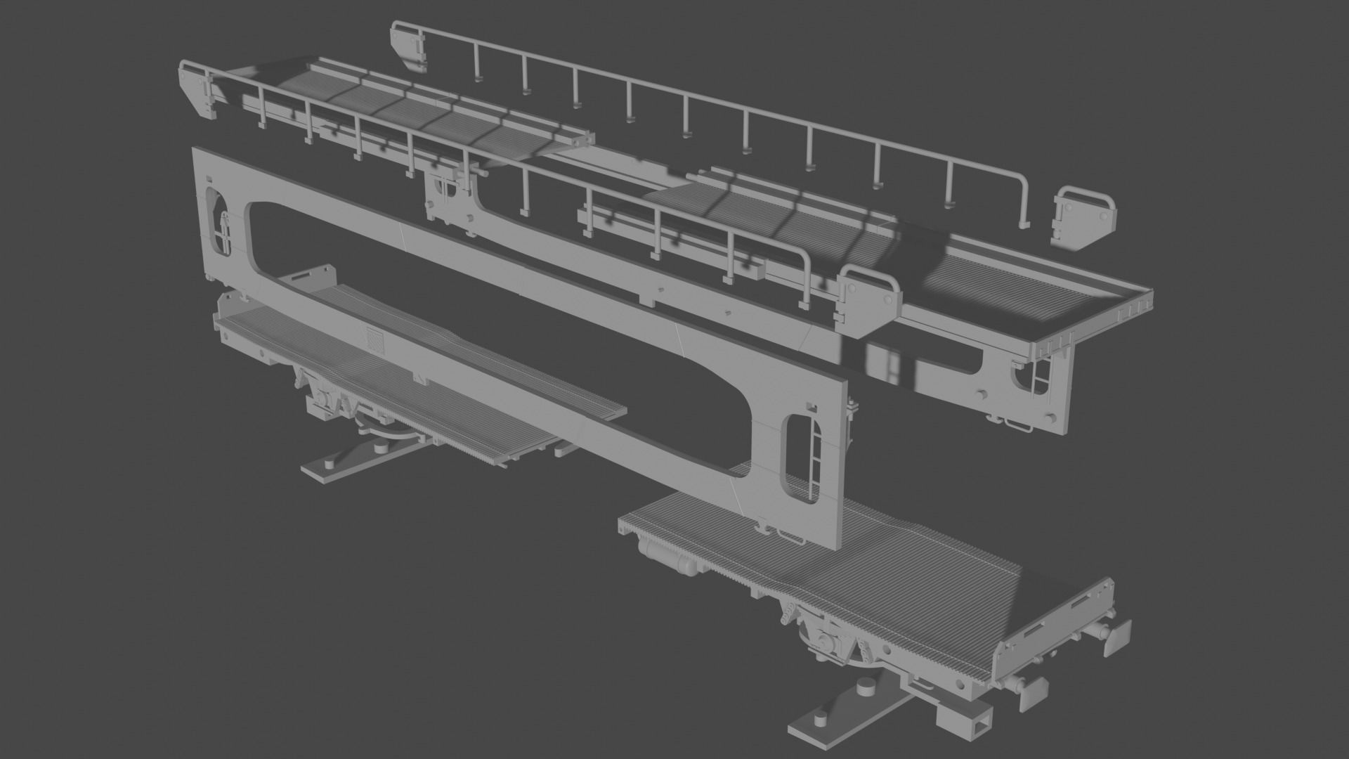H0 1-87 scale TA 260 car carrying wagon 3D print model_12
